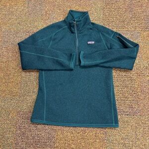 Patagonia better sweater womens size medium green 1/4 zip pullover outdoor